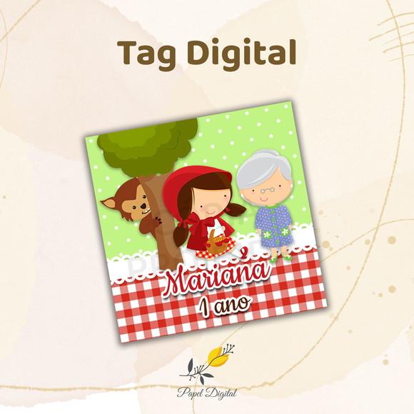 Tag Digital Chapeuzinho Vermelho Modelo 4