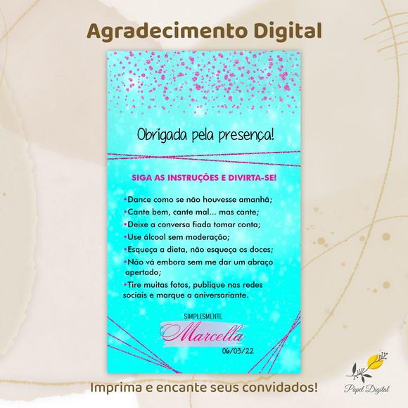 Agradecimento Aniversário Modelo 1