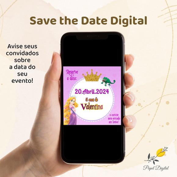 Save The Date Digital Rapunzel Modelo 2