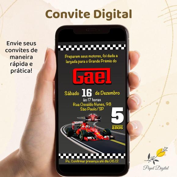 Convite Digital Fórmula 1 Modelo 2