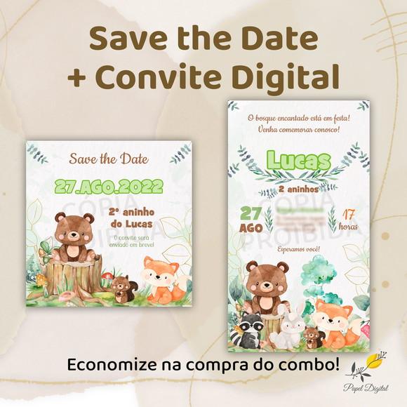 Convite + Save The Date Digital Bosque