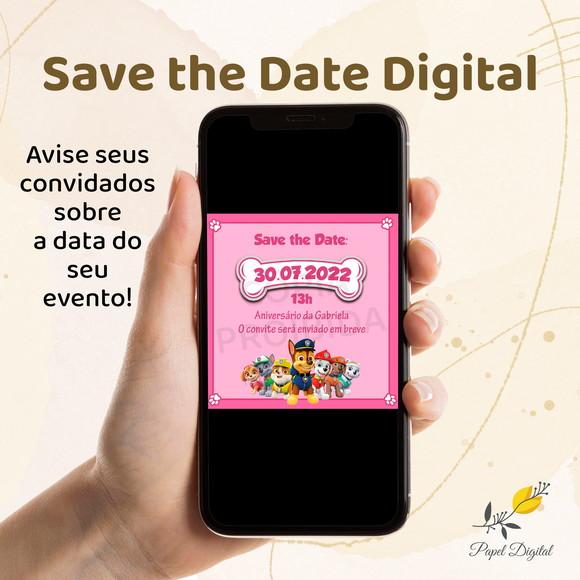 Save The Date Digital Patrulha Canina Modelo 2