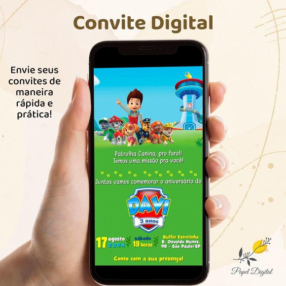 Convite Digital Patrulha Canina Modelo 11