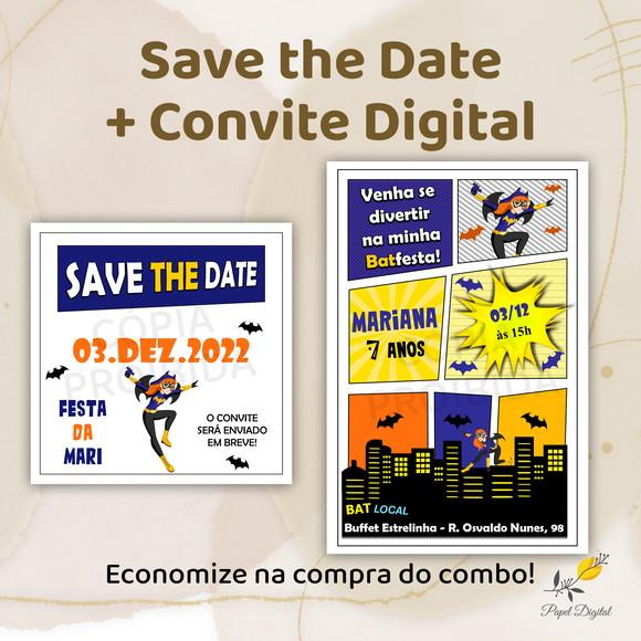 Convite + Save The Date Digital Batgirl