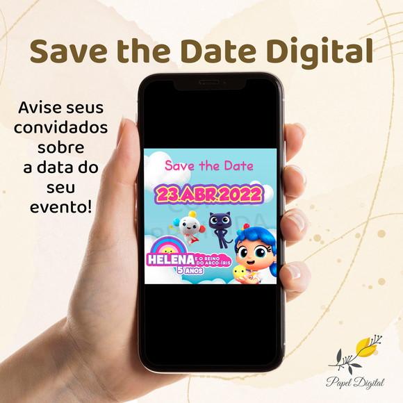 Save The Date Digital Vera E O Reino Do Arco-íris