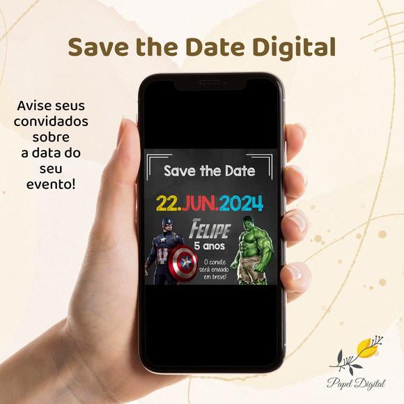 Save The Date Digital Vingadores