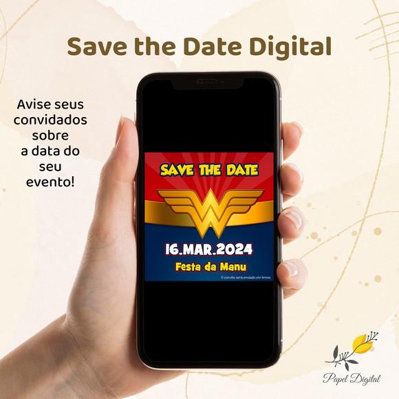 Save The Date Digital Mulher Maravilha Modelo 3