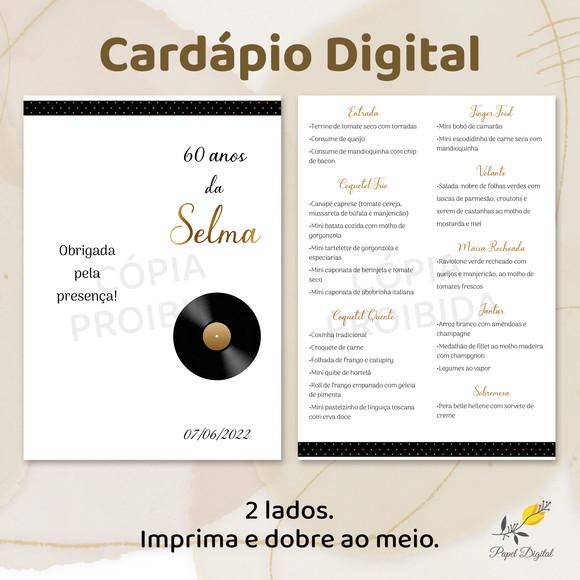 Cardápio Digital Modelo com Dobra