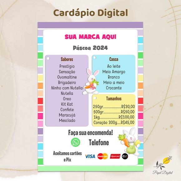 Cardápio Digital Páscoa Modelo 7