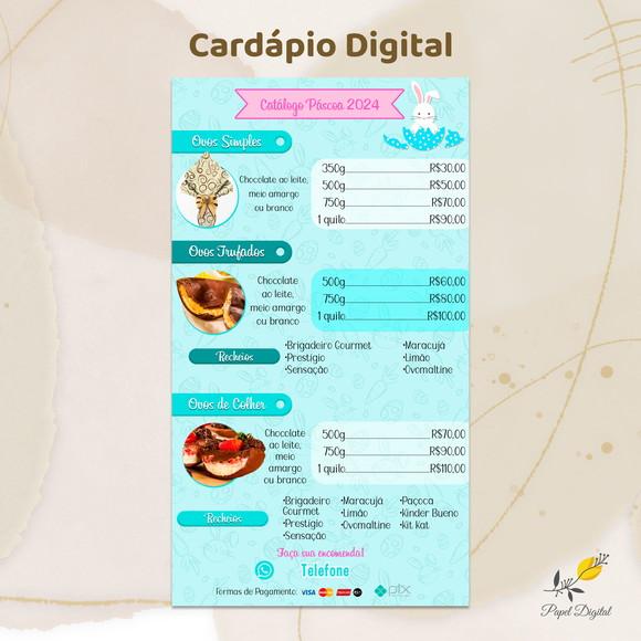 Cardápio Digital Páscoa Modelo 5