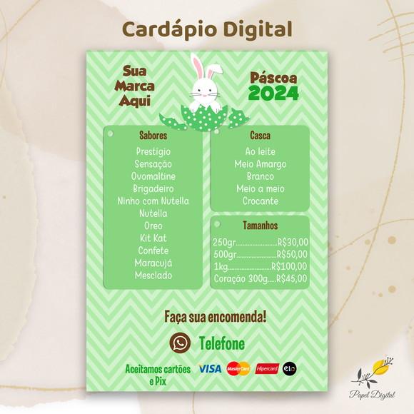 Cardápio Digital Páscoa Modelo 4