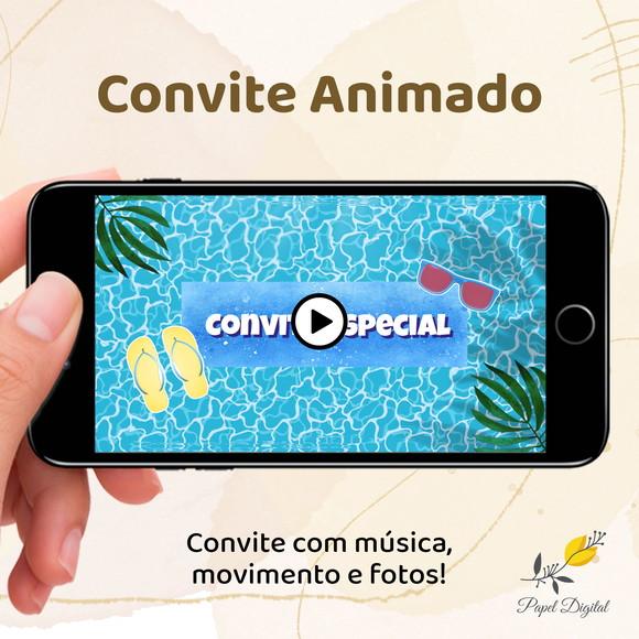 Convite Animado (vídeo) Festa na Piscina