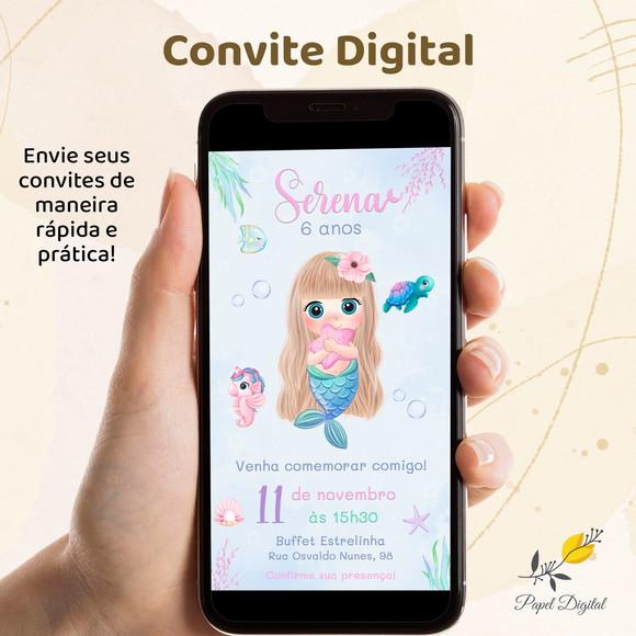 Convite Digital Sereia Modelo 5