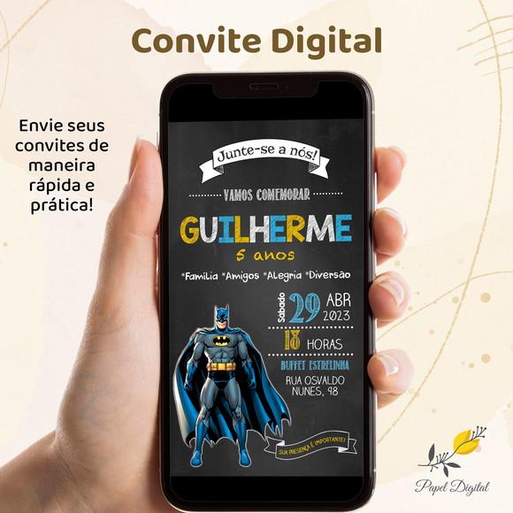 Convite Digital Batman Modelo 3