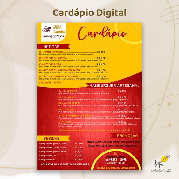 Cardápio Digital Modelo 29