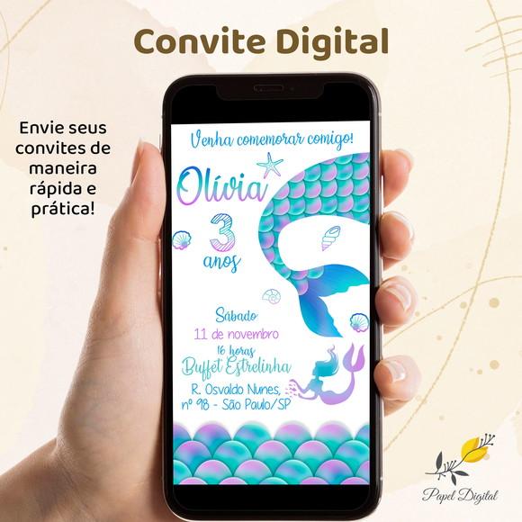 Convite Digital Sereia Modelo 4