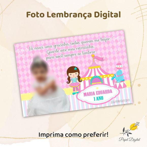 Foto Lembrança Digital Circo Rosa Modelo 1