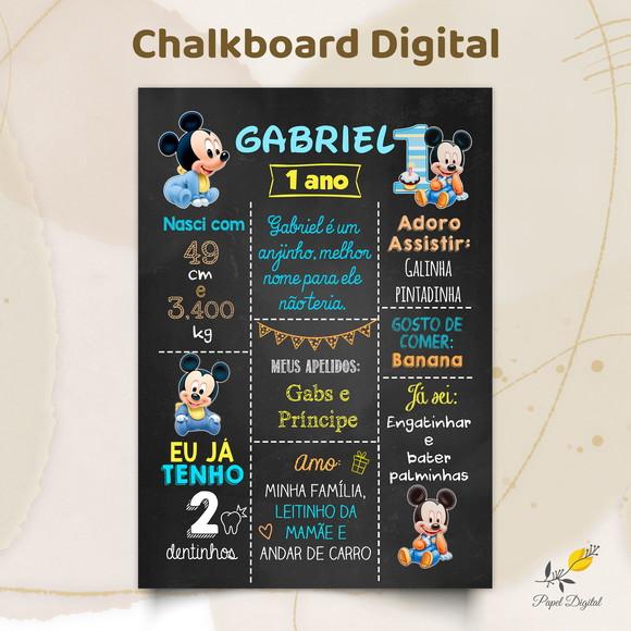 Chalkboard Digital Mickey Modelo 12