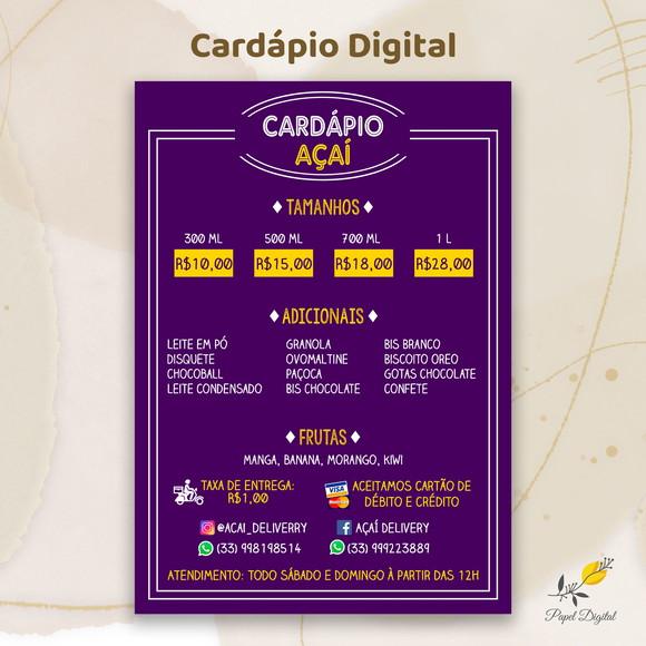 Cardápio Digital Modelo 27