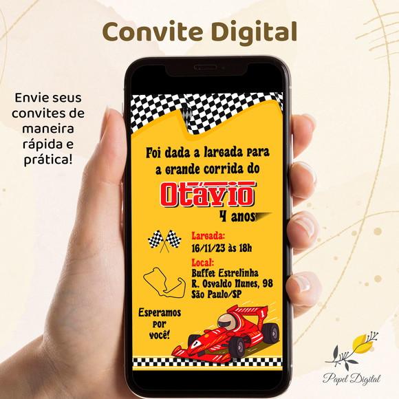Convite Digital Fórmula 1 Modelo 1