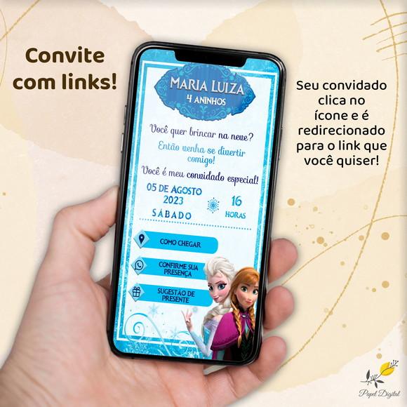Convite Interativo Frozen Modelo 1