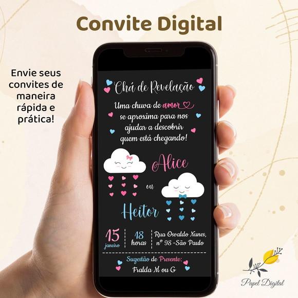 Convite Digital Chá de Revelação Modelo 11