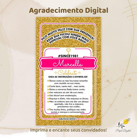 Agradecimento Aniversário Modelo 3