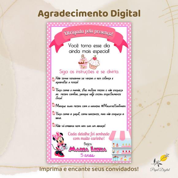 Agradecimento Digital Minnie Confeiteira