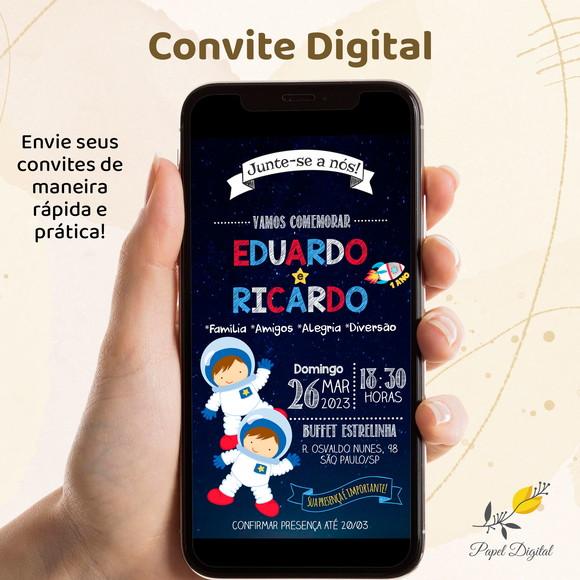 Convite Digital Astronauta Modelo 2