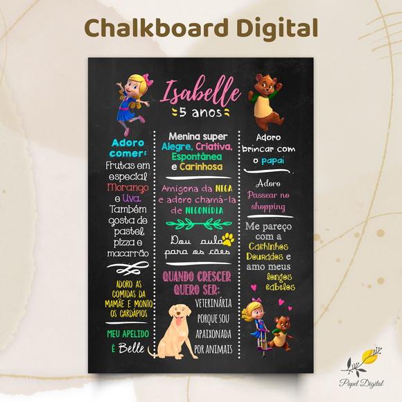 Chalkboard Digital Cachinhos Dourado