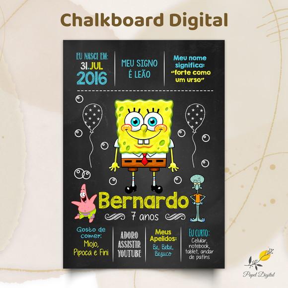 Chalkboard Digital Bob Esponja