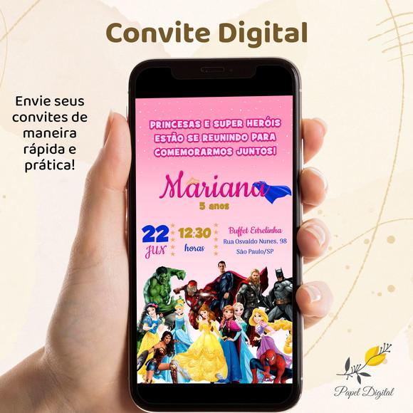 Convite Digital 2 Temas Modelo 6
