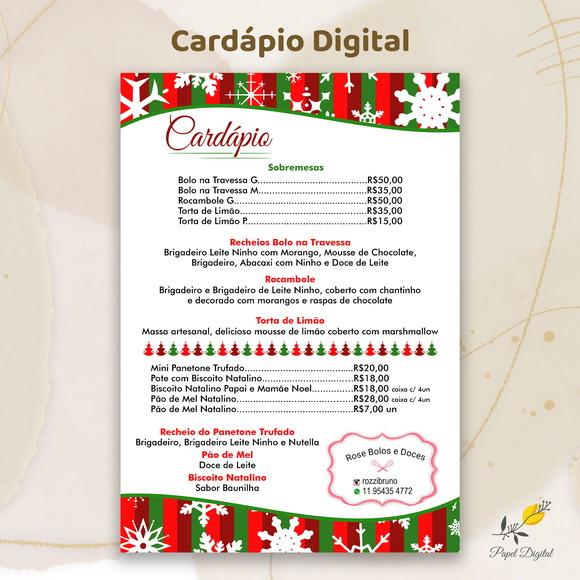 Cardápio Digital Natal Modelo 4