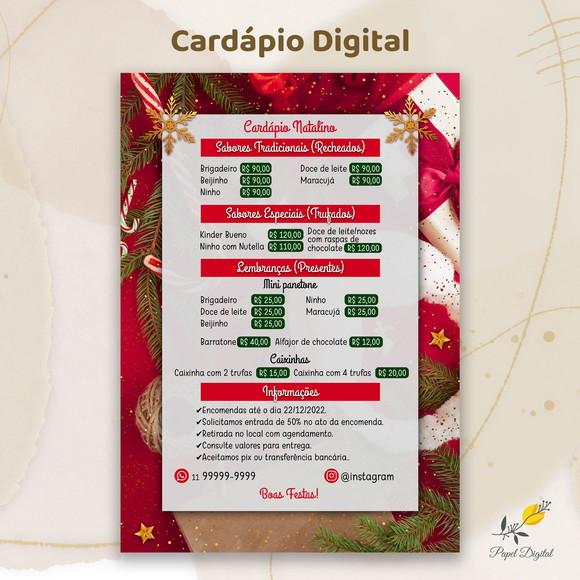 Cardápio Digital Natal Modelo 3