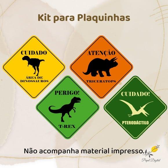 Kit Digital Placa Dinossauro - Arquivo Digital