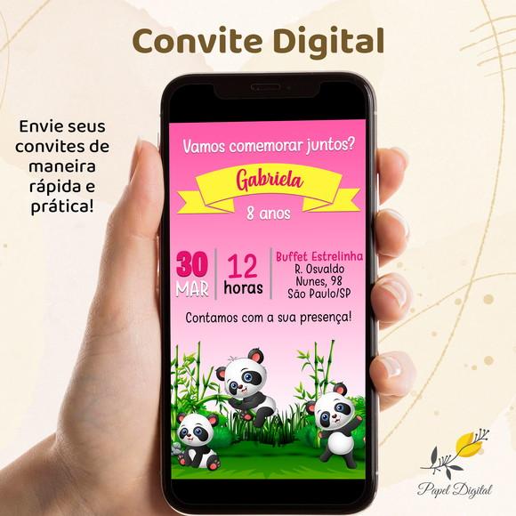 Convite Digital Panda Modelo 1