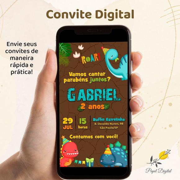 Convite Digital Dinossauro Modelo 5