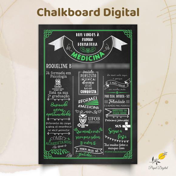 Chalkboard Digital Formatura Modelo 3