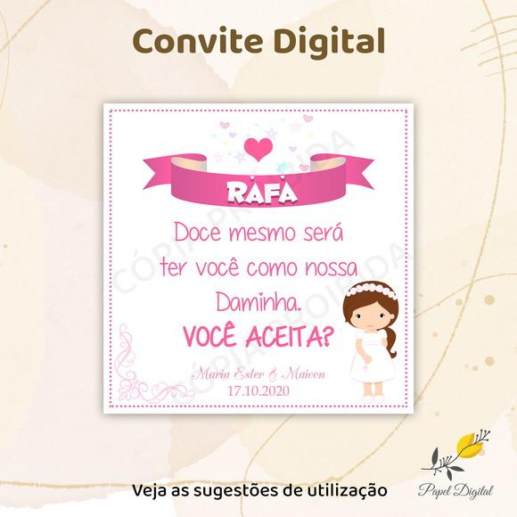 Arte Digital Convite para Daminha Modelo 1