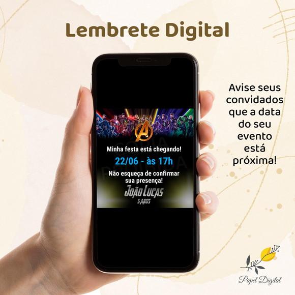 Lembrete Digital Vingadores - Modelo 2