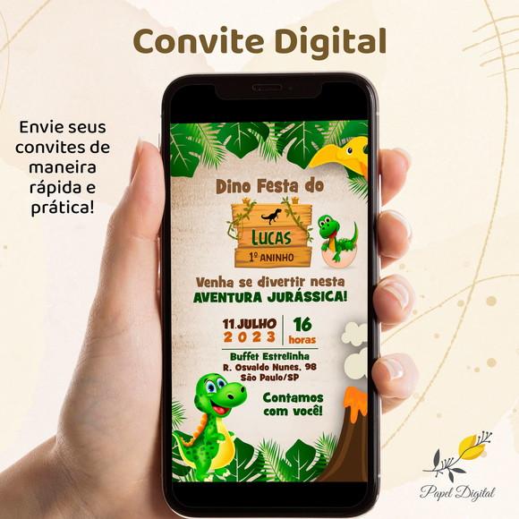 Convite Digital Dinossauro Modelo 4