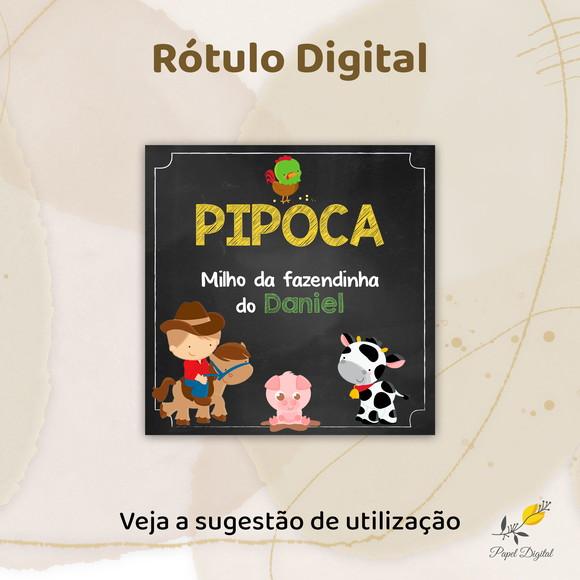 Rótulo para Pipoca - Arquivo Digital
