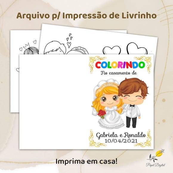 Livrinho para Colorir - Casamento (arquivo Digital)