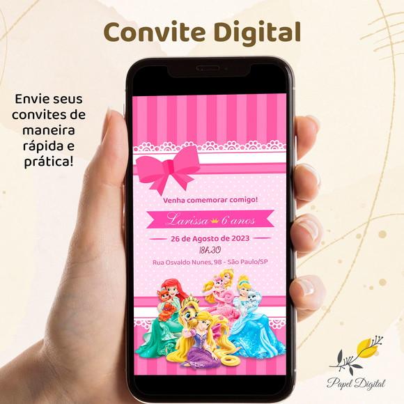Convite Digital Princesas Modelo 3