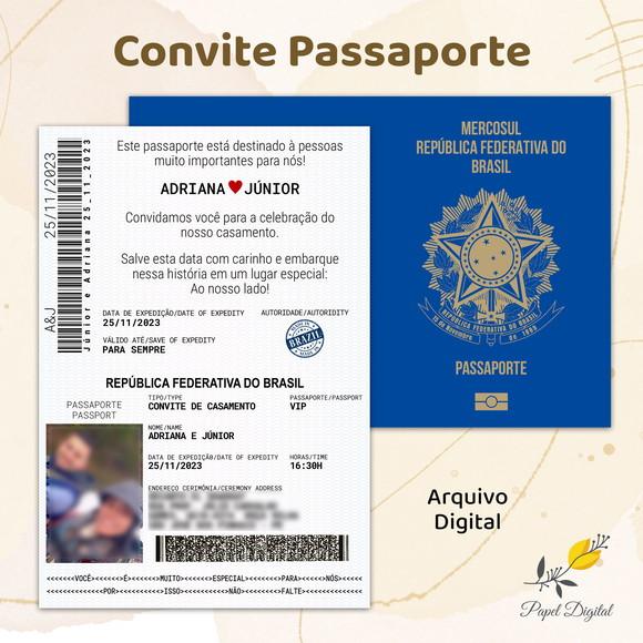 Convite Digital Casamento Modelo 24 (passaporte)