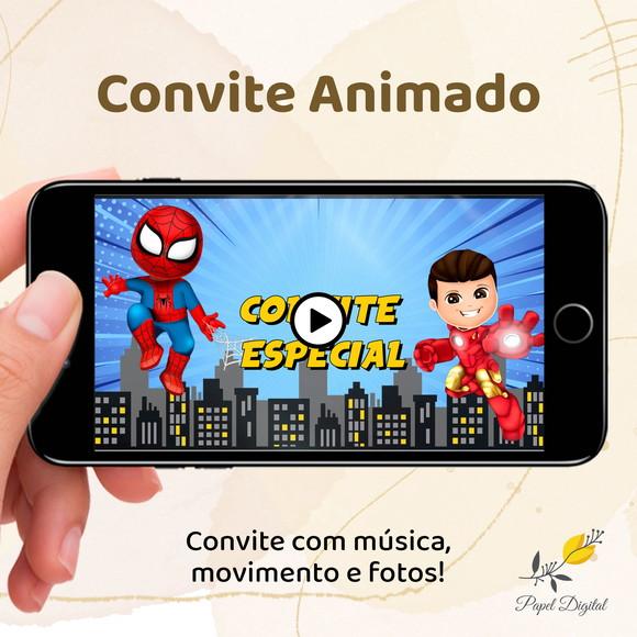 Convite Animado (vídeo) Vingadores Baby