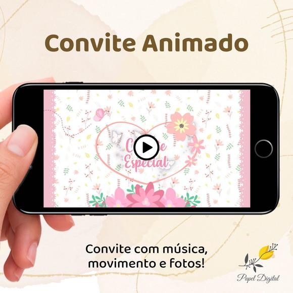 Convite Animado (vídeo) Jardim das Borboletas Modelo 2
