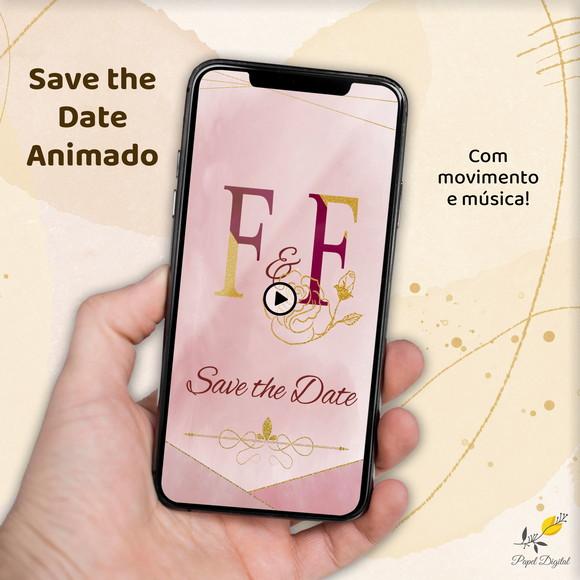 Save The Date Animado Casamento Modelo 2