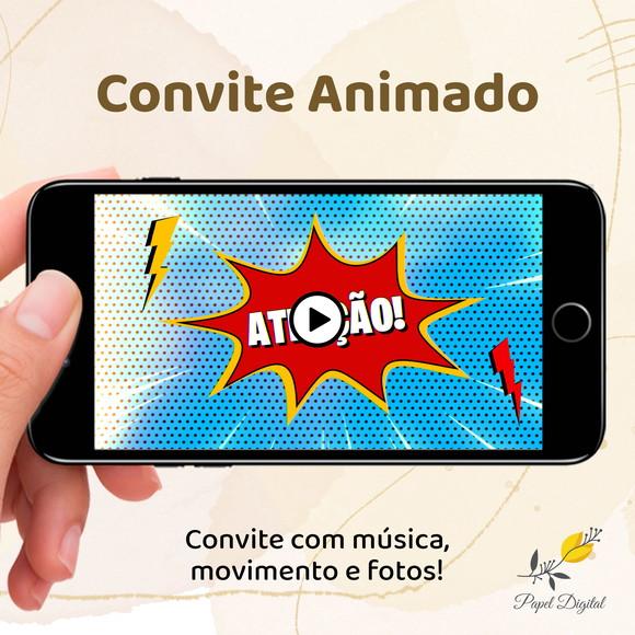 Convite Animado (vídeo) Mulher Maravilha