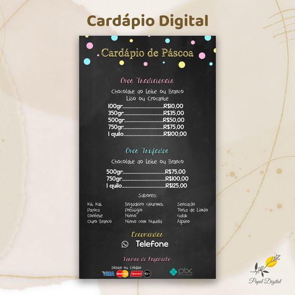 Cardápio Digital Páscoa Modelo 3
